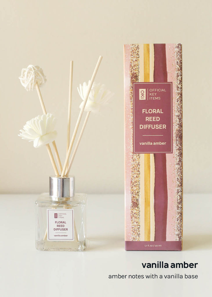 Official Key Items Floral Reed Diffuser Vanilla Amber LIFE - Shop Miss A