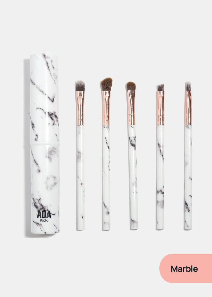 AOA 5PC Travel Brush Set + Case Marble COSMETICS - Shop Miss A